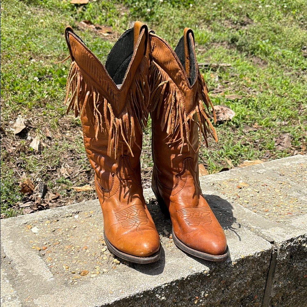 Laredo Brown Fringe Western Boots